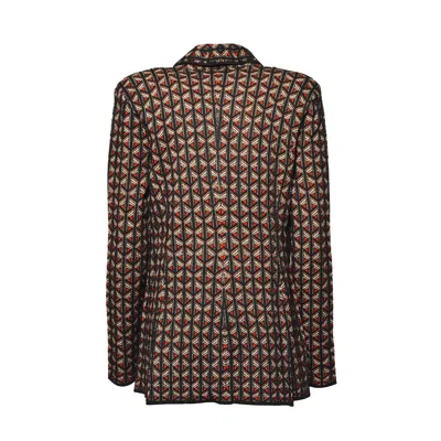 Diane Von Furstenberg Tailored Single-breasted Jacket With Geometric Pattern In Brown