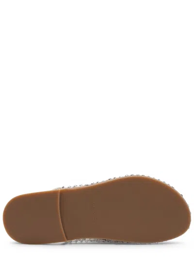 Alysi Mesh Rhinestone Polyester Slip On Mules In Brown