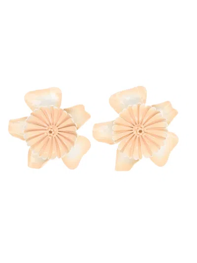 Chloé Pink Bloom Stud Earrings In Brown