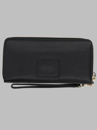 Marc Jacobs Continental Leather Logo Wallet In Black