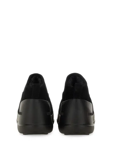 Moon Boot Mezzaluna Suede Ankle Boots Pull Tab In Black