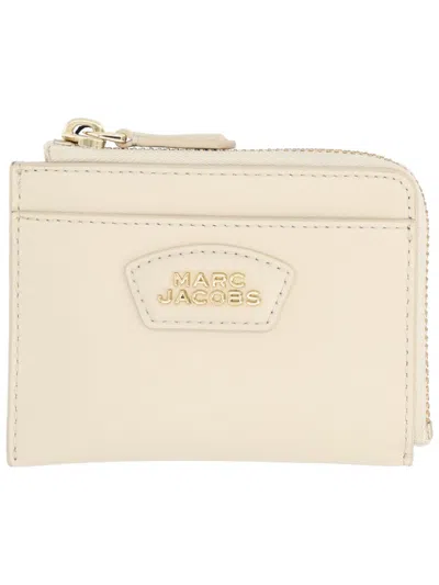 Marc Jacobs Everyday Top Zip Leather Wallet In Neutral