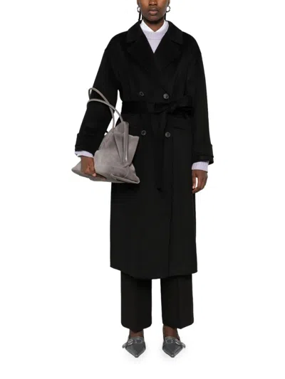 The Dynamis Studio Savile Double-breasted Wool Coat In Black