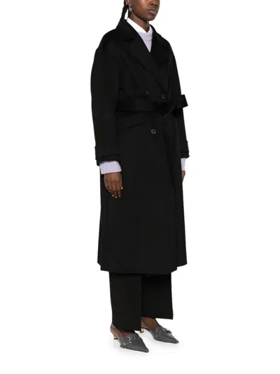 The Dynamis Studio Savile Double-breasted Wool Coat In Black