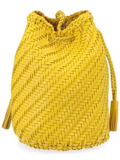 Dragon Diffusion 龙扩散 Borsa“绒球双跳棕褐色” In Yellow