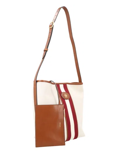Bally Stripe Tote Bag Adjustable Strap Pocket In Multi