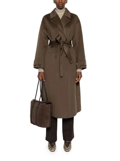 The Dynamis Studio Savile Oversized Double-breasted Coat In Brown