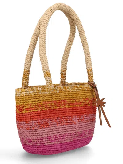 Manebi Medium Panier Gradient Raffia Shoulder Bag In Multi