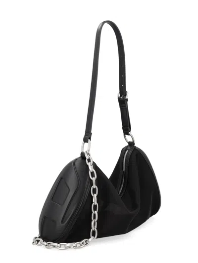 Diesel Load-d Polyamide Triangular Shoulder Bag In Black