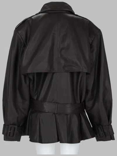 Rotate Birger Christensen Rotate Birgerchristensen Biker Jacket In Lamb Leather In Dark Brown In Brown