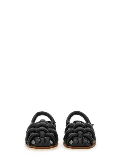 Hereu Cabersa 2 Sandals Braided Design Flat In Black