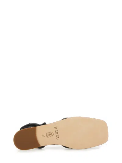 Hereu Cabersa 2 Sandals Braided Design Flat In Black
