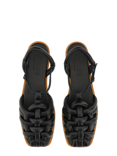 Hereu Cabersa 2 Sandals Braided Design Flat In Black