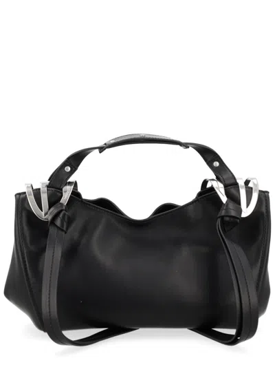 Diesel Leather Knot D Structured Handbag Top Handle In Black