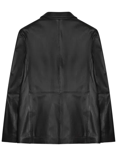 Department Five Black Solid Notched Lapel Jacket In Black