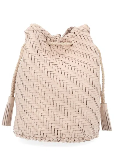 Dragon Diffusion 龙扩散 Borsa“绒球双跳棕褐色” In Beige