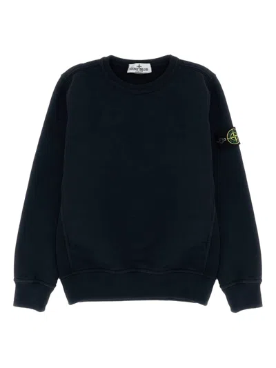 Stone Island Kids Mini Ribbed Neckline Sweatshirt For Boys In Multi