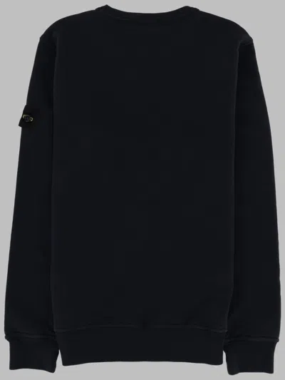Stone Island Kids Mini Ribbed Neckline Sweatshirt For Boys In Black