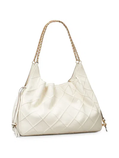 Tory Burch Fleming 大号皮革手提包 In Ecru