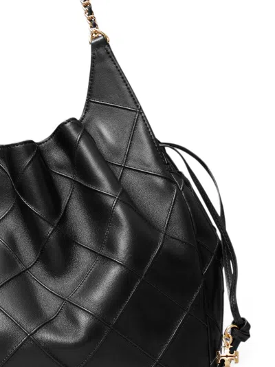 Tory Burch Fleming 大号皮革手提包 In Black