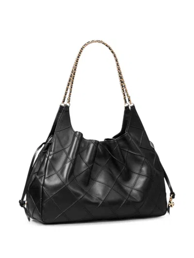 Tory Burch Fleming 大号皮革手提包 In Black