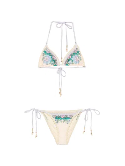 Zimmermann Indra Triangle Bikini Set In White