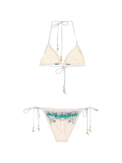Zimmermann Indra Triangle Bikini Set In White