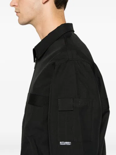 Stussy Zip-up Panelled Jacket In Black
