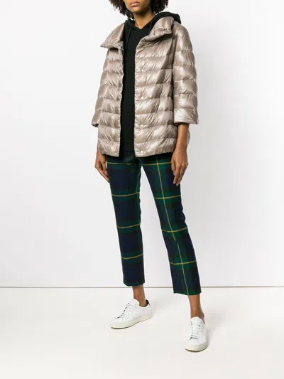 Herno Aminta Shiny Wide Collar Down Jacket In Neutral