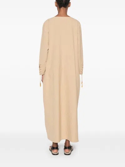 Tory Burch 亚麻长罩衫裙 In Neutral