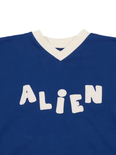 Mini Rodini Alien Application Ss Tee In Blue