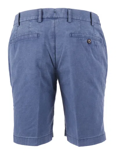 Berwich Blue Button Closure Tailored Shorts In Blue