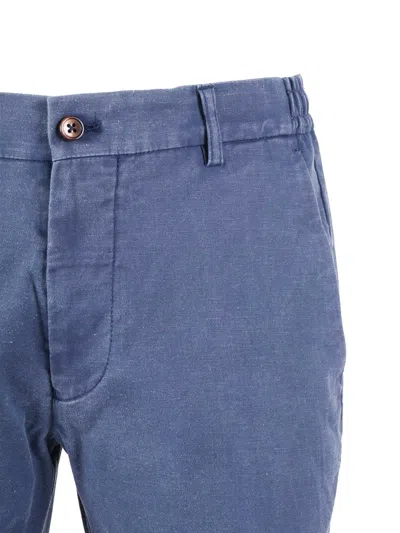 Berwich Blue Button Closure Tailored Shorts In Blue