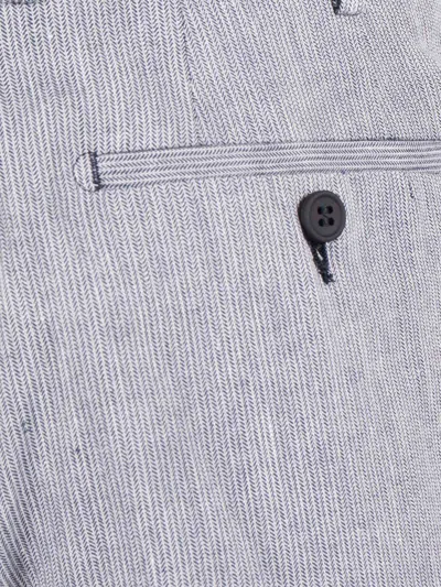 Berwich Light Blue Striped Tailored Shorts In Blu