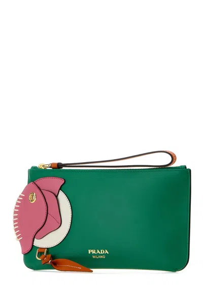Prada Busta Con Lampo In Green