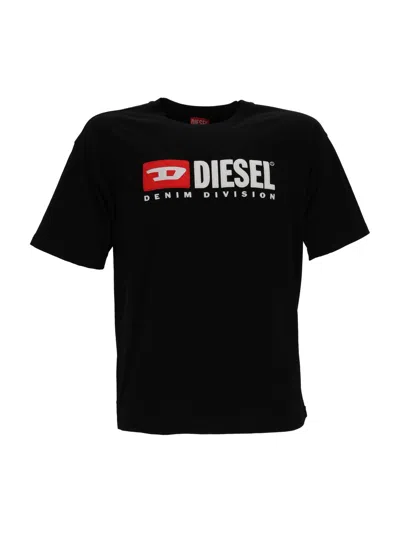 Diesel Essentials Man T-shirt Black Size L Cotton In Blue