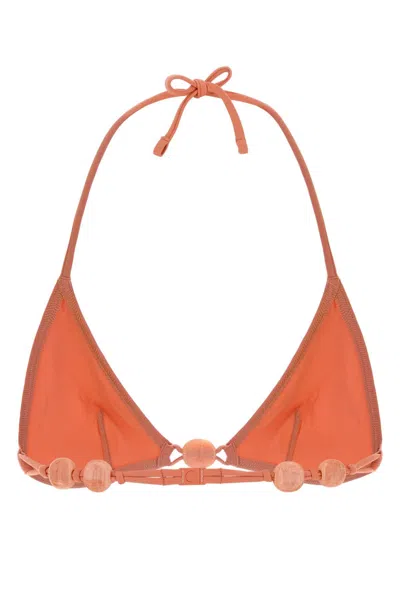 Eres Peach Stretch Nylon Alva Bikini Top In Orange