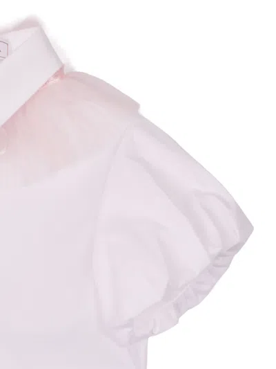 Monnalisa Camicia Popeline Stretch In Pink