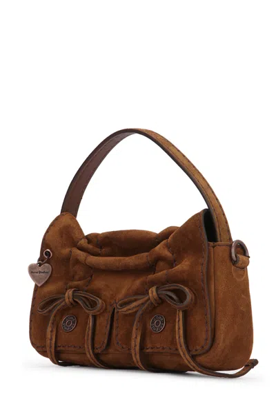 Acne Studios Multipocket Micro Crossbody Suede In Brown