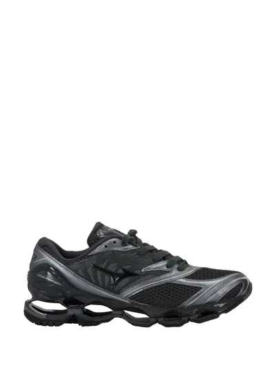 Mizuno Wave Print Sneakers With Advanced Technology In Black