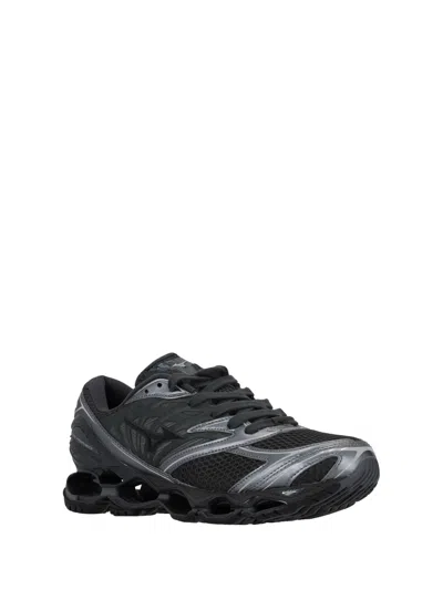 Mizuno Wave Print Sneakers With Advanced Technology In Black