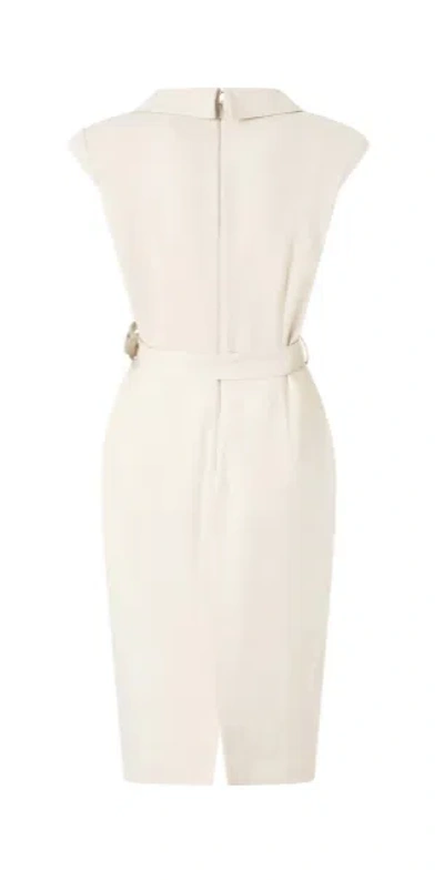 Pinko Amadine Dress Belted Waist Sleeveless V Neckline In Multi