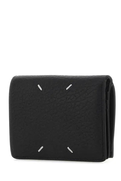 Maison Margiela Black Leather Wallet In Black