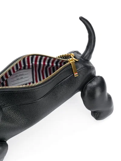 Thom Browne Pebbled Leather Mini Hector Bag In Black