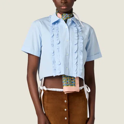 Miu Miu Camicie Popeline In Blue