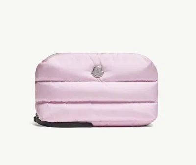 Moncler Caradoc Beauty Case Quilted Rectangular Design In Pink
