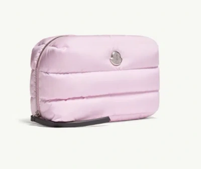 Moncler Caradoc Beauty Case Quilted Rectangular Design In Pink