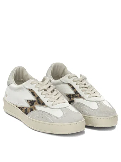 Moaconcept Moa Concept White Leather Rubber Sneakers In White
