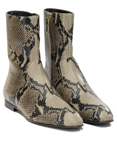 Khaite Colt Python-embossed Leather Bootie In Brown