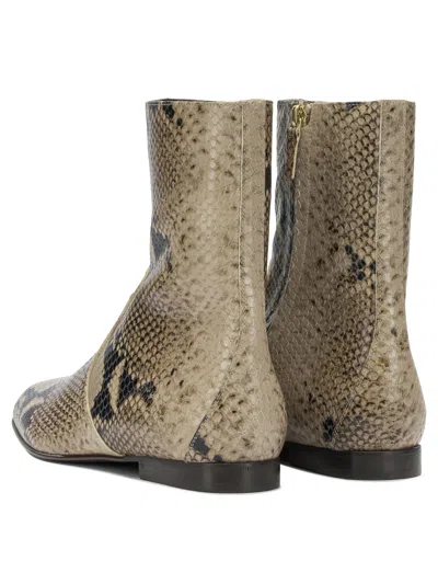 Khaite Colt Python-embossed Leather Bootie In Brown